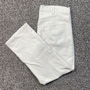 Vintage Levi's Men's 32x26 White Corduroy Pants 5-Pocket Straight Leg Jeans